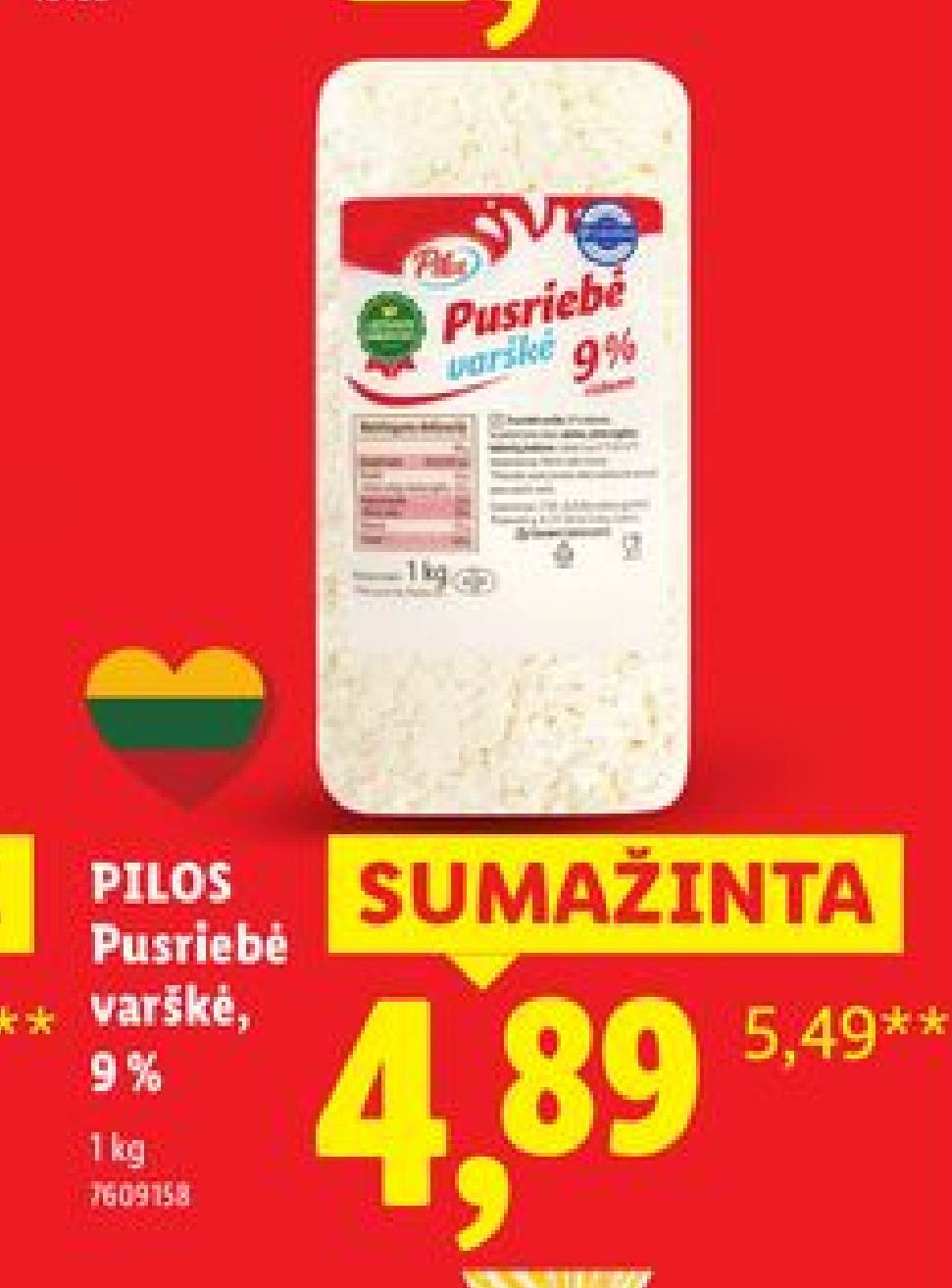 PILOS Pusriebė varškė, 1 kg