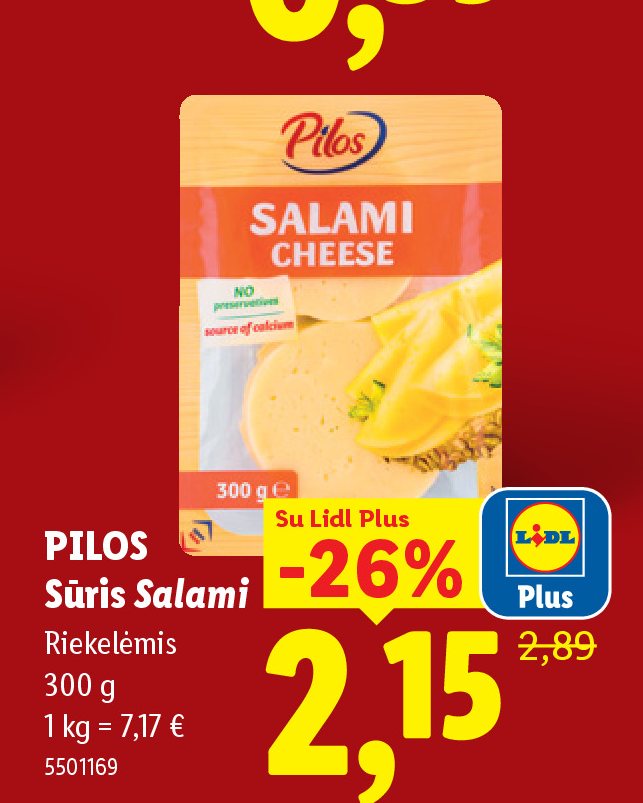 PILOS Sūris Salami, 300 g