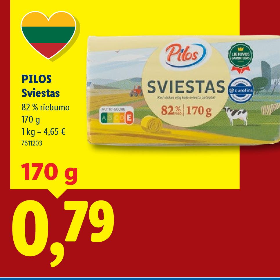 PILOS Sviestas, 170 g