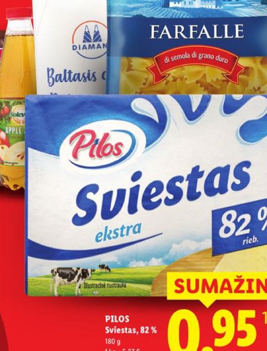 PILOS Sviestas, 82 %, 180 g