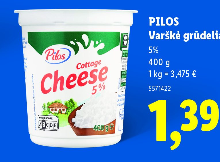 PILOS Varškė grūdeliais, 400 g