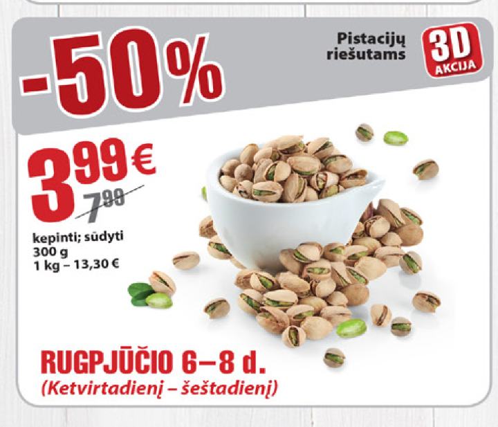 Pistacijų riešutams, 300 g