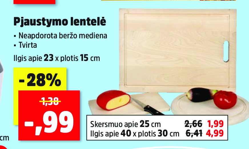 Pjaustymo lentelė, 15 cm