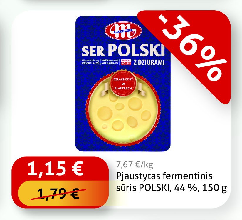 Pjaustytas fermentinis sūris POLSKI, 150 g