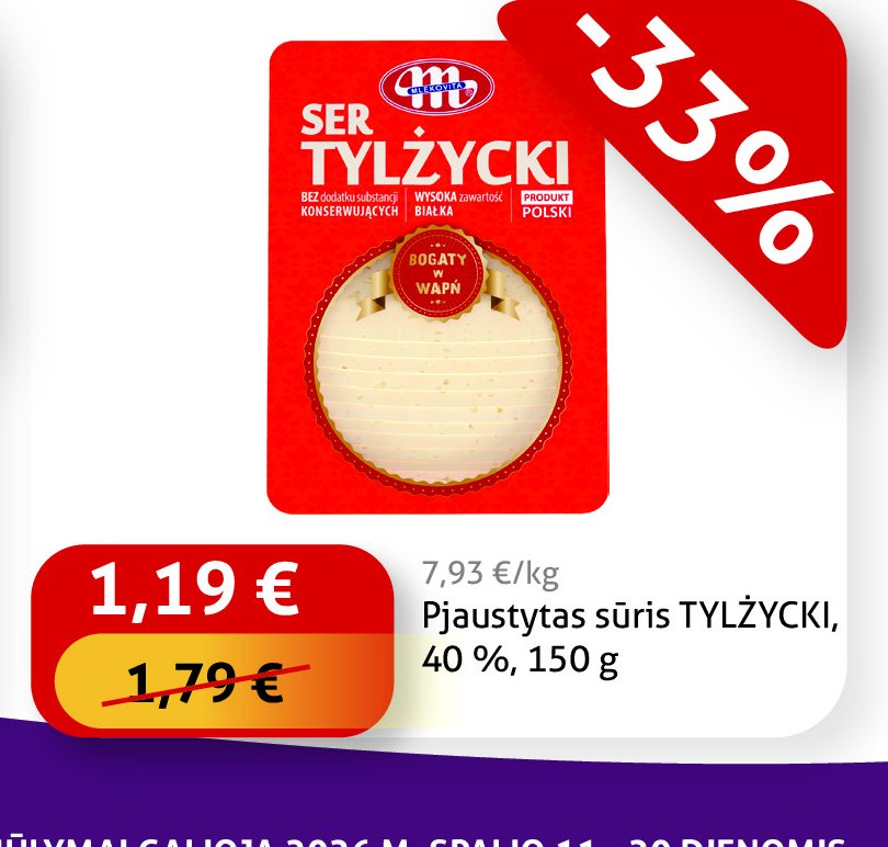 Pjaustytas sūris TYLŽYCKI, 150 g