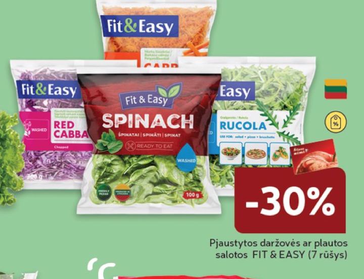 Pjaustytos daržovės ar plautos salotos FIT & EASY