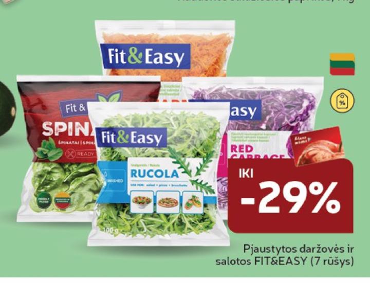 Pjaustytos daržovės ir salotos FIT&EASY