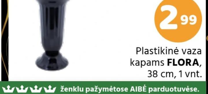 Plastikinė vaza kapams FLORA, 38 cm