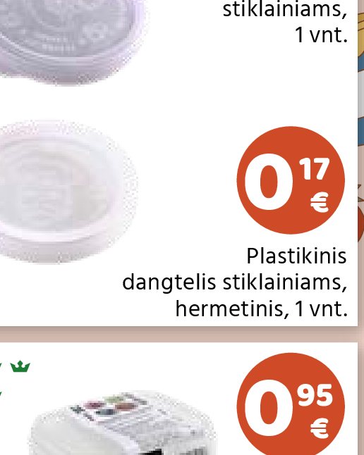Plastikinis dangtelis stiklainiams, hermetinis, 1 vnt