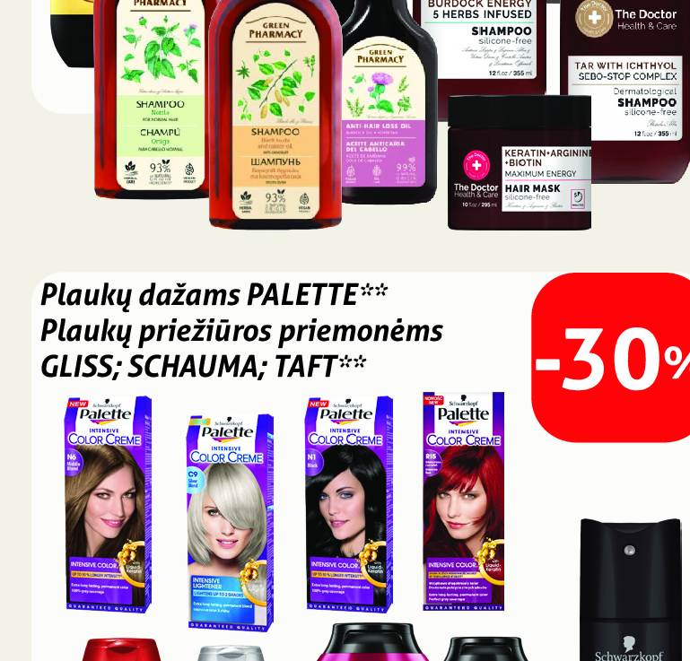 Plaukų dažams PALETTE