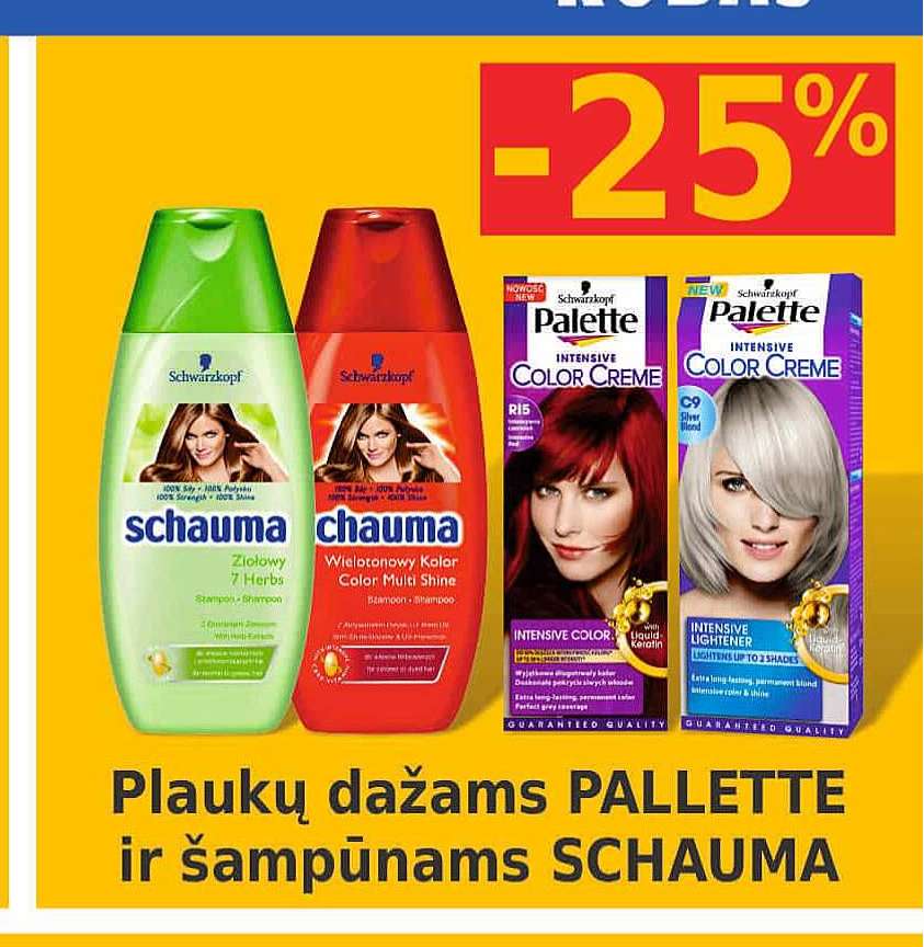 Plaukų dažams PALLETTE ir šampūnams SCHAUMA