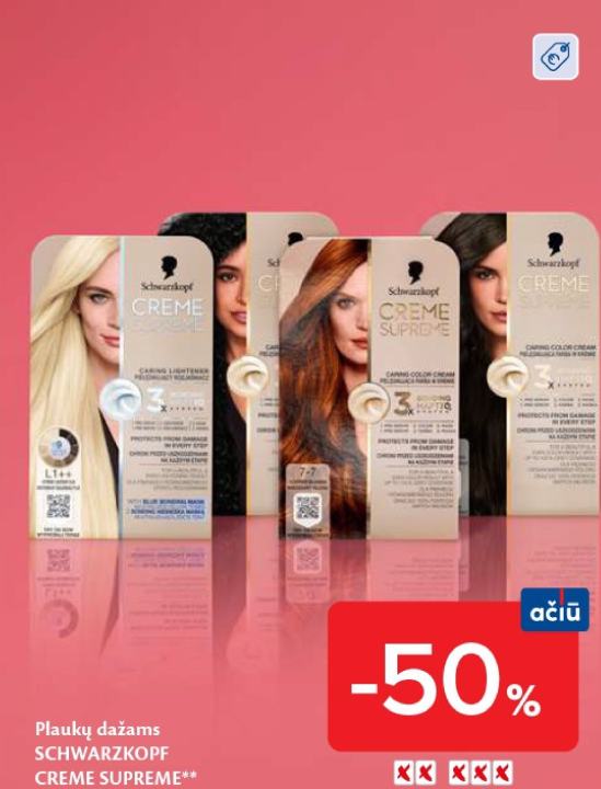 Plaukų dažams SCHWARZKOPF CREME SUPREME