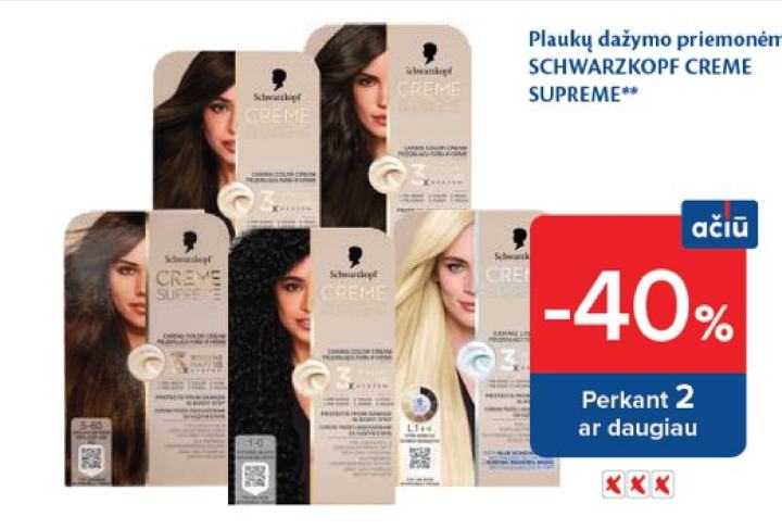 Plaukų dažymo priemonėms SCHWARZKOPF CREME SUPREME