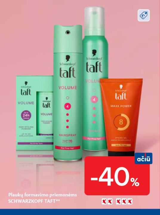 Plaukų formavimo priemonėms SCHWARZKOPF TAFT