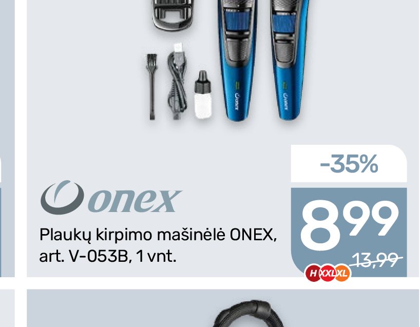 Plaukų kirpimo mašinėlė ONEX, 1 vnt