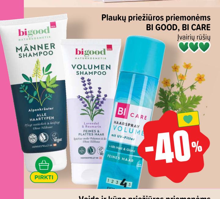 Plaukų priežiūros priemonėms BI GOOD, BI CARE