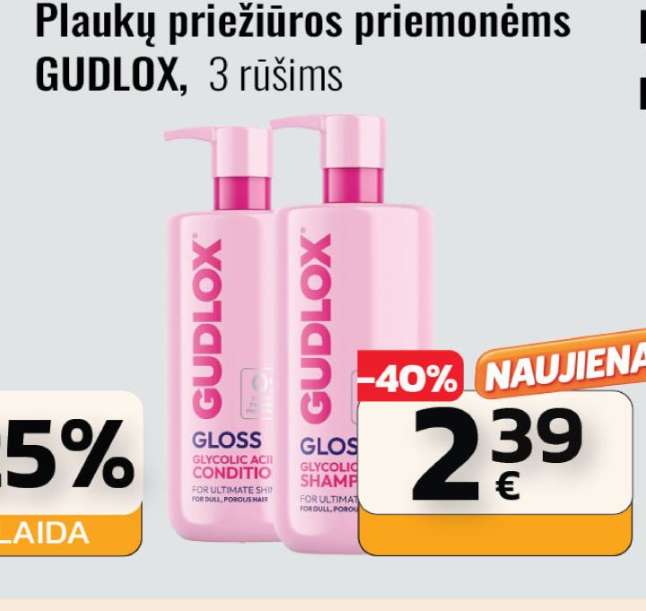 Plaukų priežiūros priemonėms GUDLOX