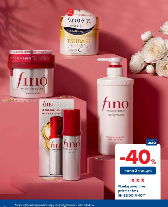 Plaukų priežiūros priemonėms SHISEIDO FINO