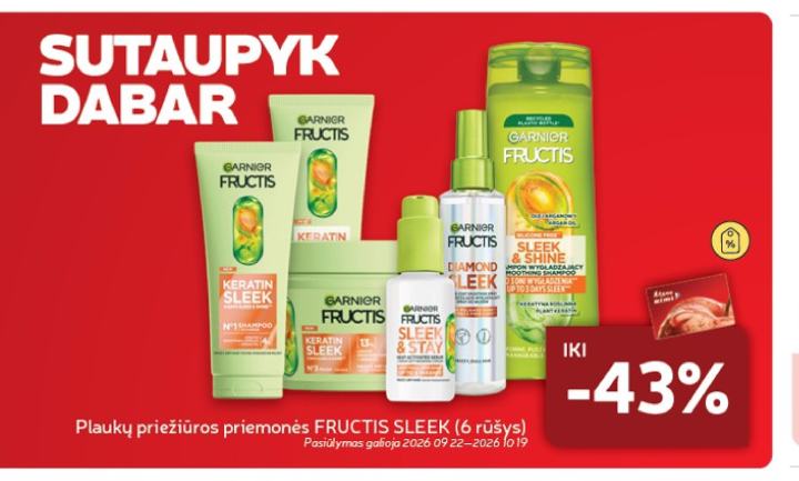 Plaukų priežiūros priemonės FRUCTIS SLEEK