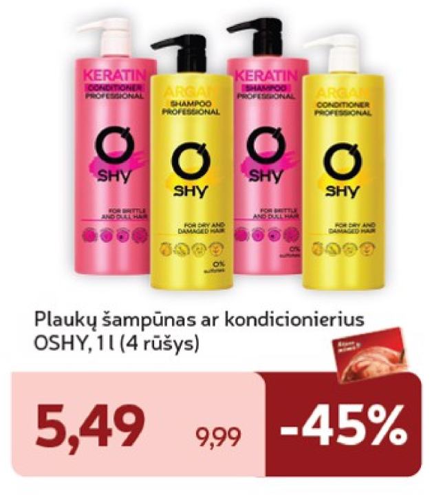 Plaukų šampūnas ar kondicionierius OSHY, 1 l
