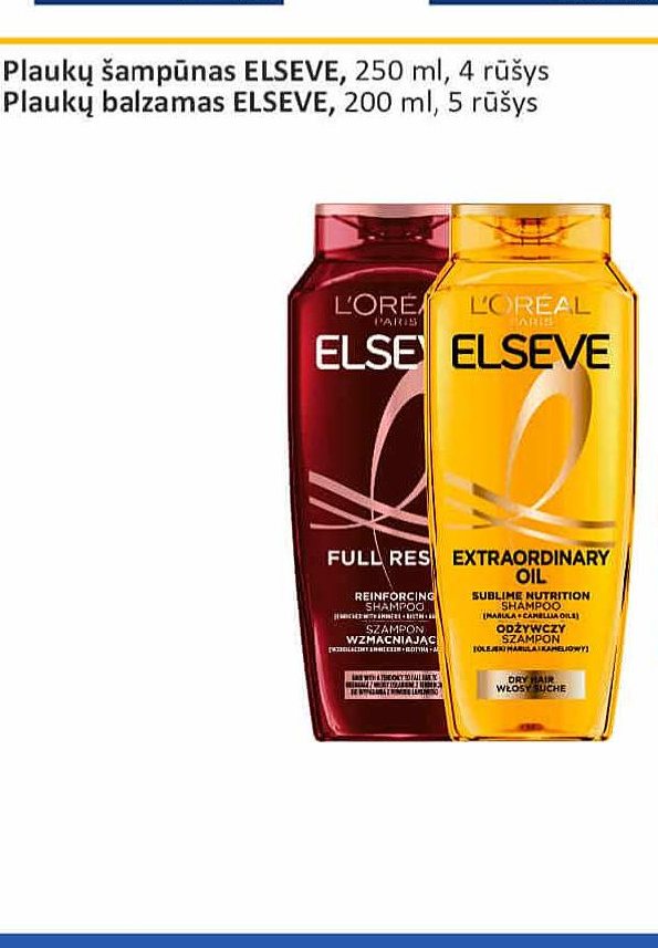 Plaukų šampūnas ELSEVE, 250 ml