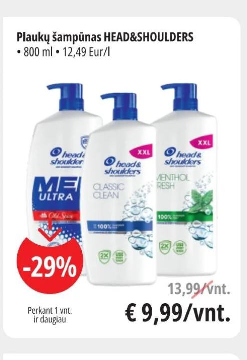 Plaukų šampūnas HEAD&SHOULDERS, 800 ml