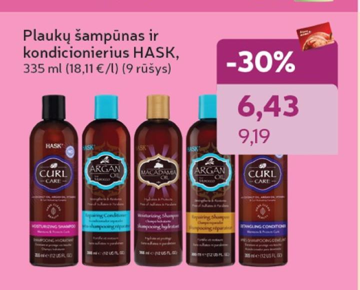 Plaukų šampūnas ir kondicionierius HASK, 335 ml