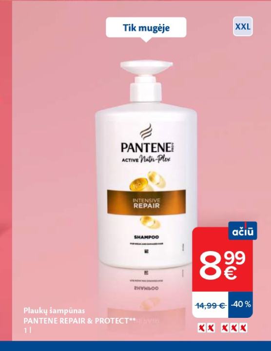 Plaukų šampūnas PANTENE REPAIR & PROTECT, 1 l