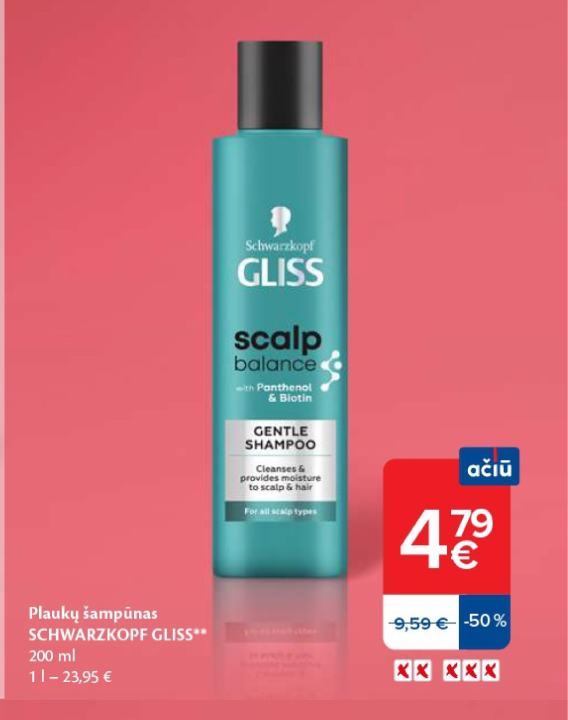 Plaukų šampūnas SCHWARZKOPF GLISS, 200 ml