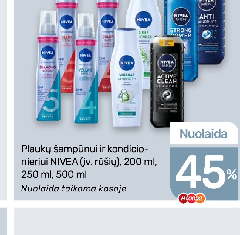 Plaukų šampūnui ir kondicionieriui NIVEA, 200 ml