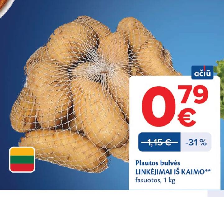 Plautos bulvės LINKĖJIMAI IŠ KAIMO, 1 kg
