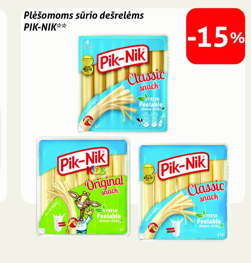 Plėšomoms sūrio dešrelėms PIK-NIK