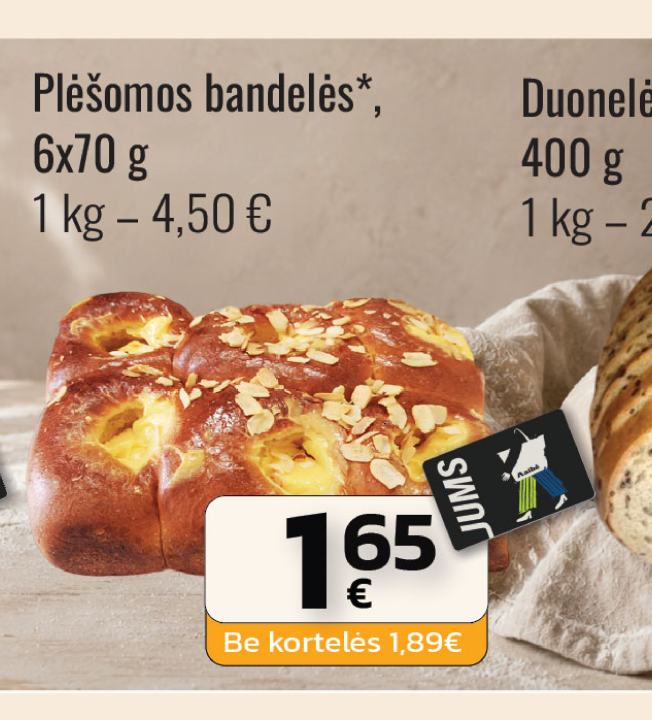 Plėšomos bandelės, 6 x 70 g