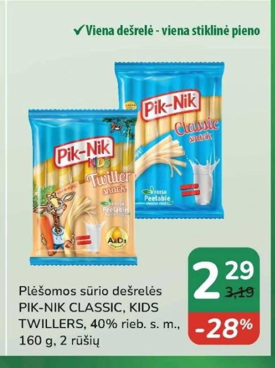 Plėšomos sūrio dešrelės PIK-NIK CLASSIC, 160 g