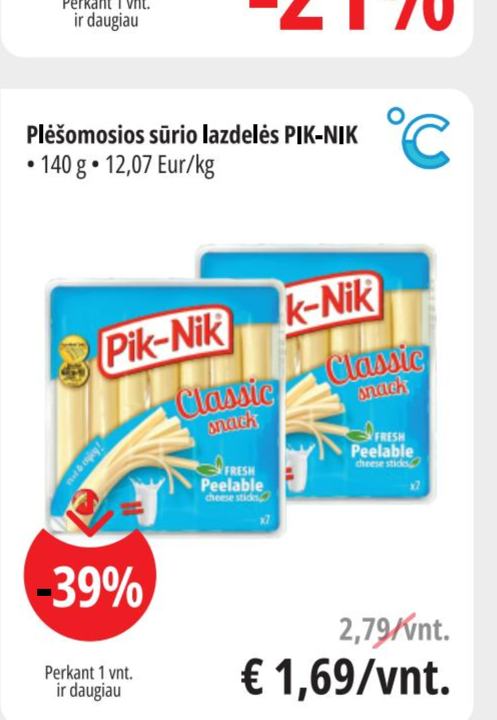 Plėšomosios sūrio lazdelės PIK-NIK, 140 g