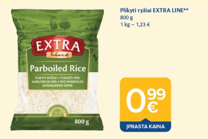 Plikyti ryžiai EXTRA LINE, 800 g