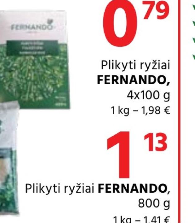 Plikyti ryžiai FERNANDO, 800 g
