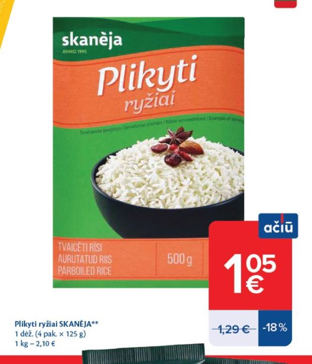 Plikyti ryžiai SKANĖJA, 125 g