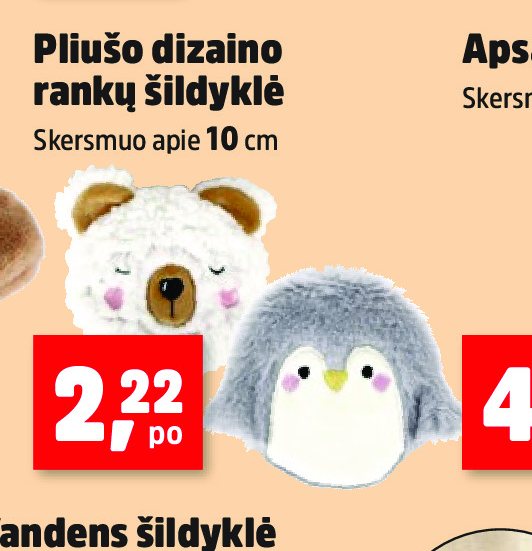 Pliušo dizaino rankų šildyklė, 10 cm