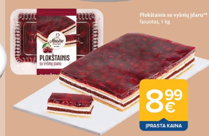 Plokštainis su vyšnių įdaru, 1 kg