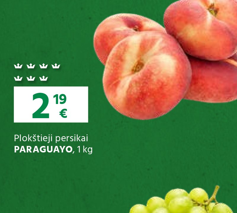 Plokštieji persikai PARAGUAYO, 1 kg
