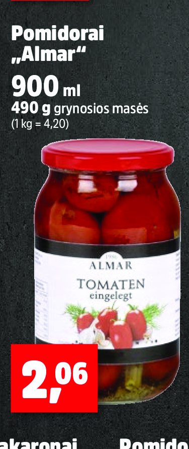 Pomidorai „Almar“, 900 ml