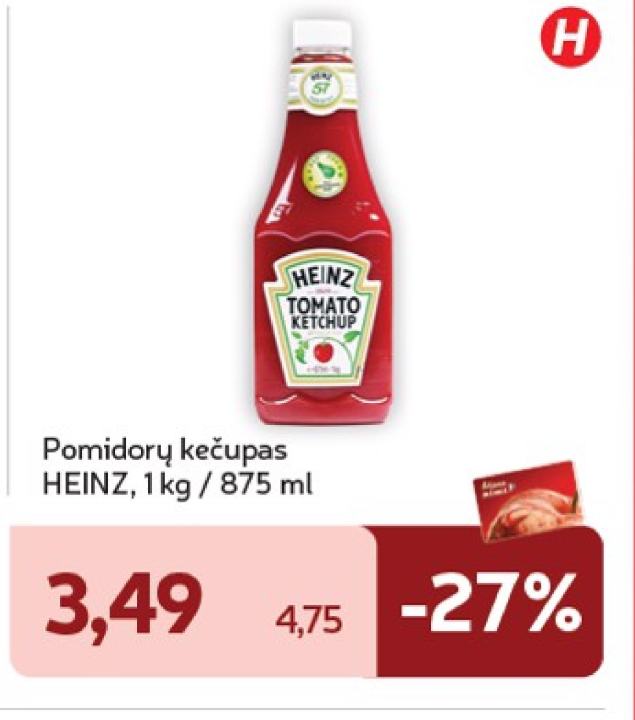 Pomidorų kečupas HEINZ, 1 kg