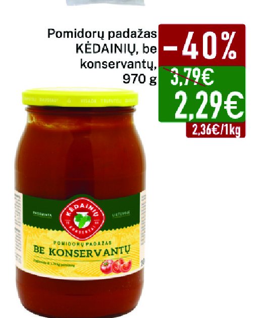 Pomidorų padažas KĖDAINIŲ, 970 g