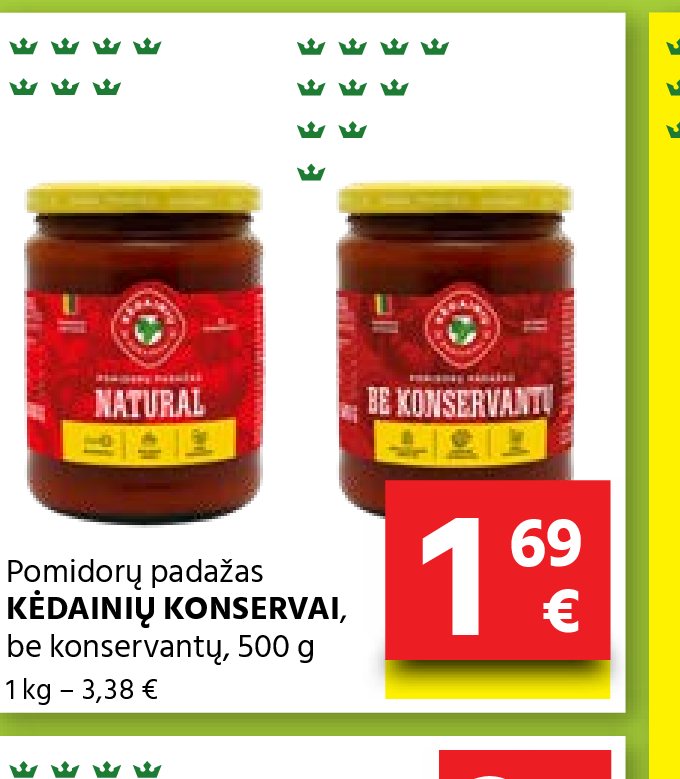 Pomidorų padažas KĖDAINIŲ KONSERVAI, be konservantų, 500 g