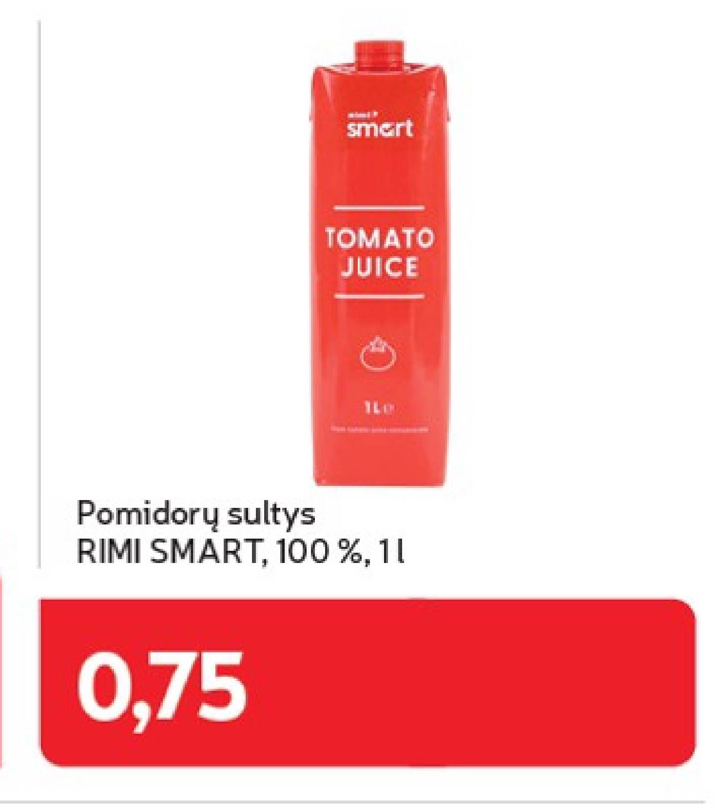 Pomidorų sultys RIMI SMART, 1 l