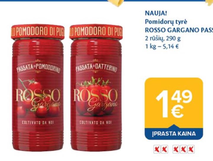 Pomidorų tyrė ROSSO GARGANO PASSATA, 290 g