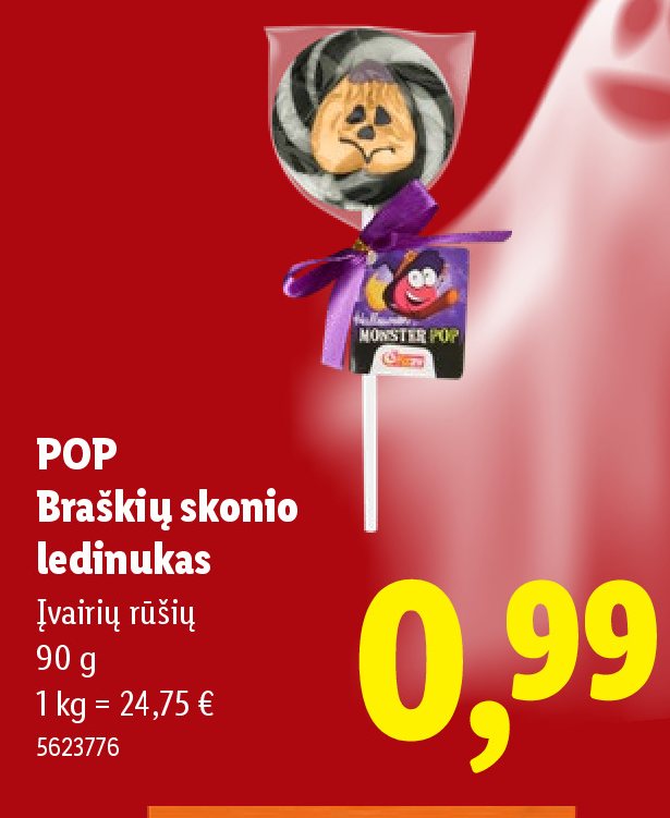 POP Braškių skonio ledinukas, 90 g