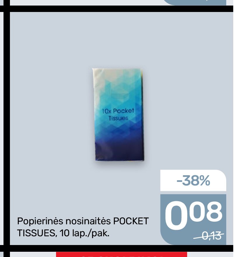 Popierinės nosinaitės POCKET TISSUES