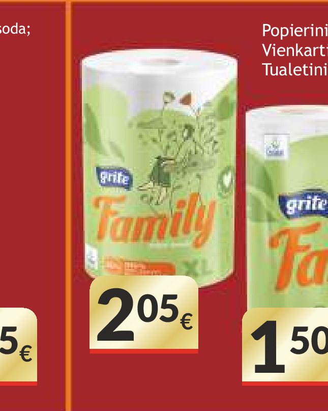 Popieriniai rankšluosčiai GRITE FAMILY, 1 vnt